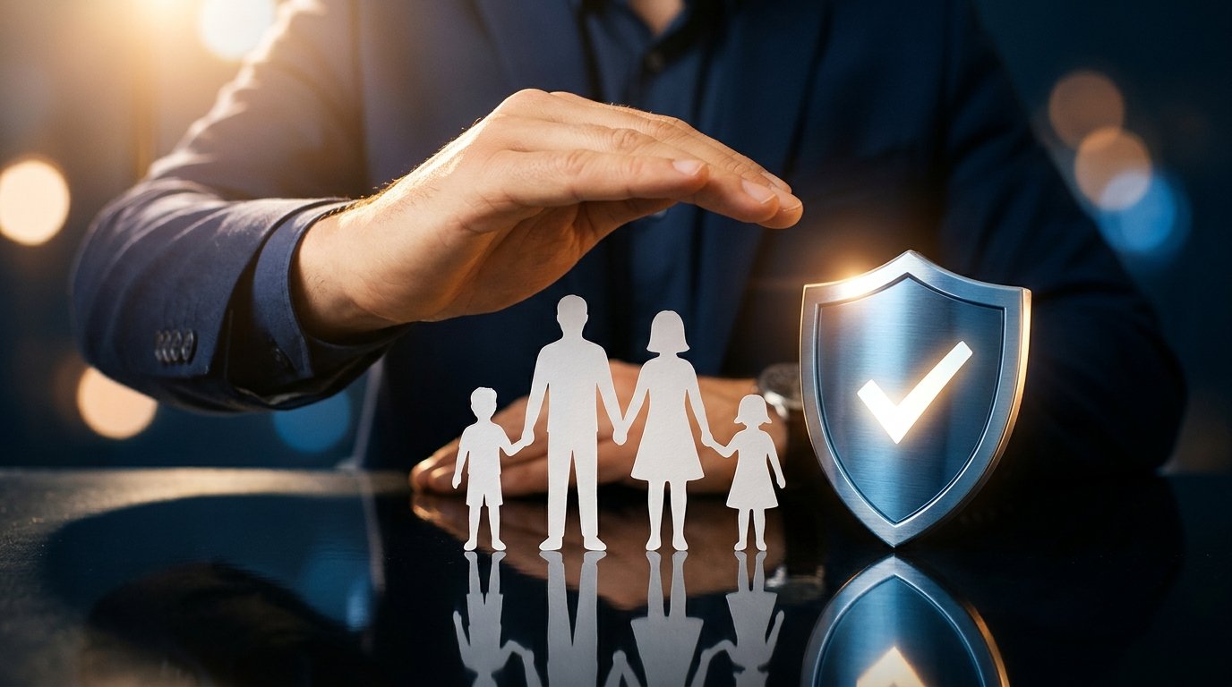 Family Protected by Insurance Shield